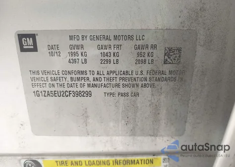 2012 Chevrolet Malibu Ls from USA, damaged, VIN 1G1ZA5EU2CF398299